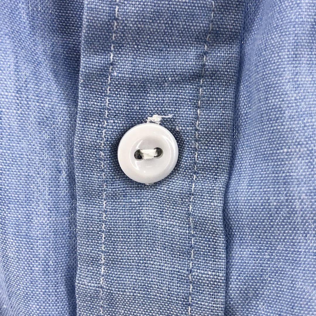 Playboy short sleeve work shirt, made in the USA, men's size XL polyester blue type Vintage Second Hand