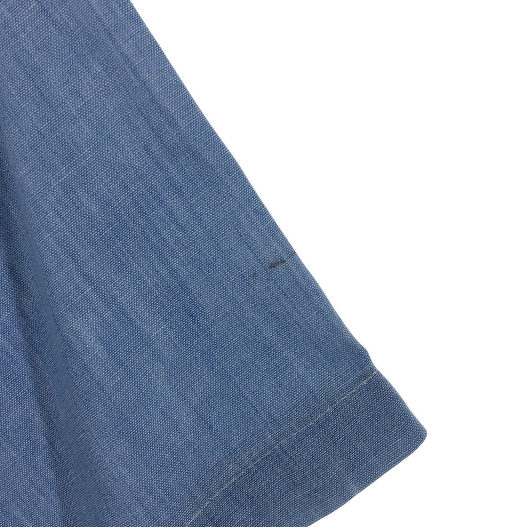 Playboy short sleeve work shirt, made in the USA, men's size XL polyester blue type Vintage Second Hand