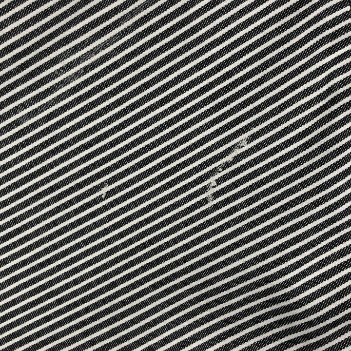 80'S Ben Davis Stripe Pattern Half Zip Short Sleeve Work Shirt Box Shirt Made in USA Men's XXL Vintage cotton black type Vintage Second Hand