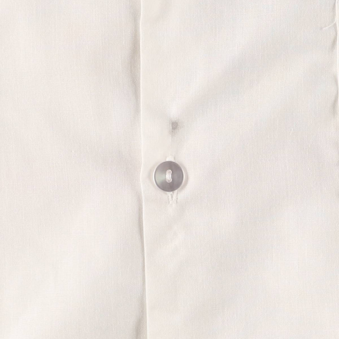 Open collar bowling shirt, box shirt, made in USA, men's size M cotton white type Vintage Second Hand