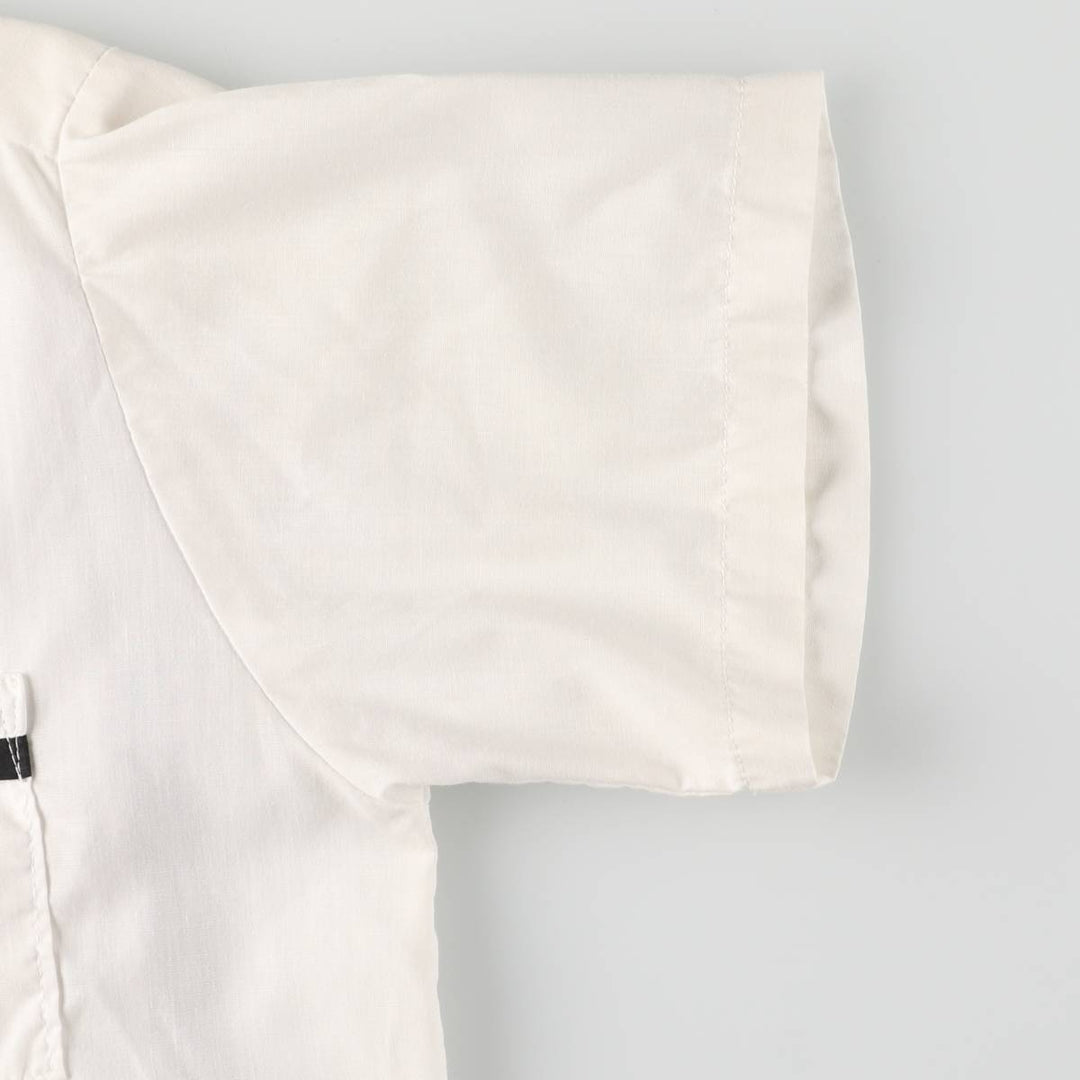 Open collar bowling shirt, box shirt, made in USA, men's size M cotton white type Vintage Second Hand