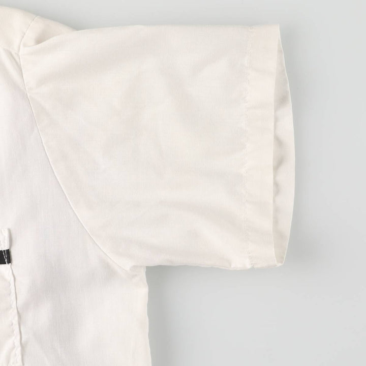 Open collar bowling shirt, box shirt, made in USA, men's size M cotton white type Vintage Second Hand