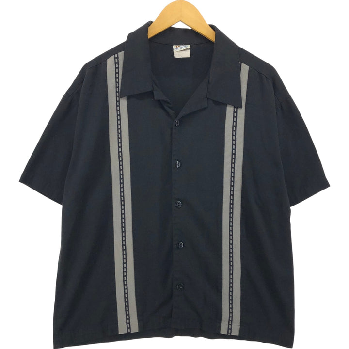 FLIP Two-tone Short Sleeve Open Collar Rayon x Polyester Shirt Box Shirt Men's M Size polyester black type Vintage Second Hand