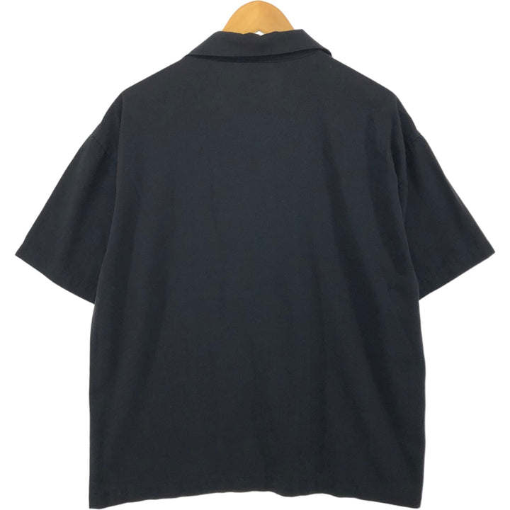 FLIP Two-tone Short Sleeve Open Collar Rayon x Polyester Shirt Box Shirt Men's M Size polyester black type Vintage Second Hand