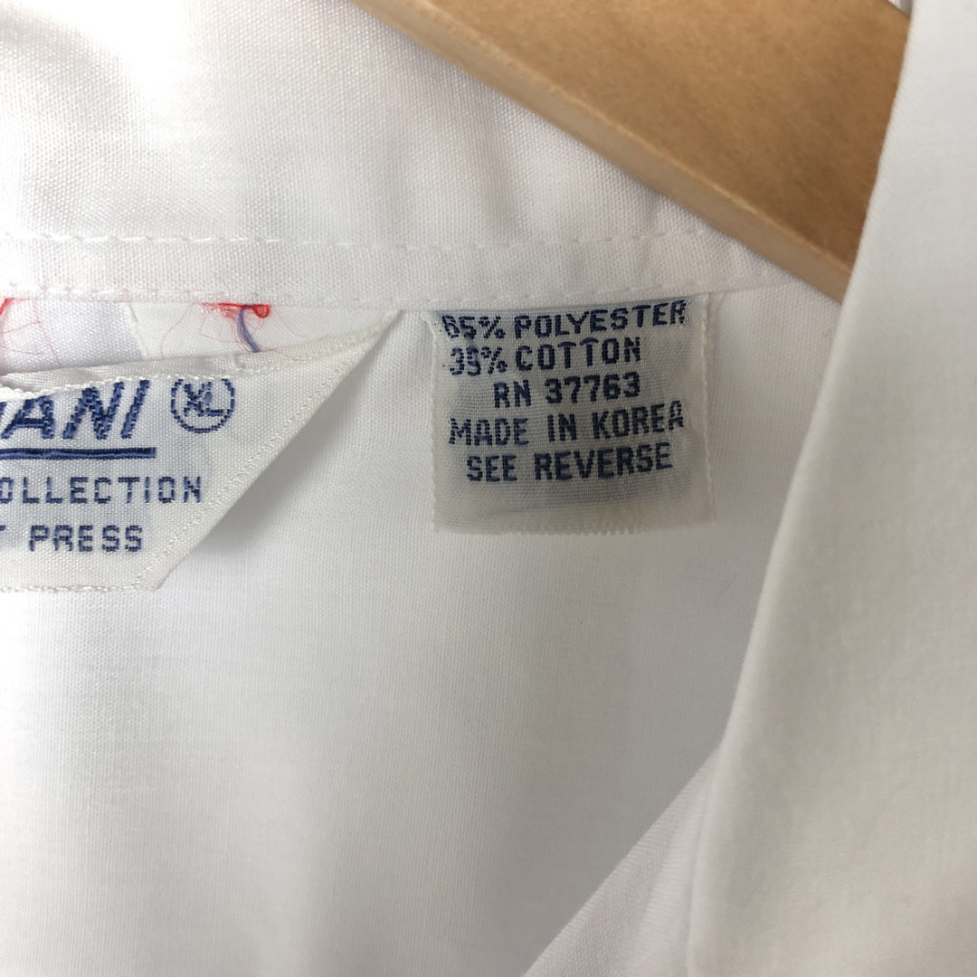 80'S ROMANI Short Sleeve Open Collar Mexican Shirt Cuban Shirt Box Shirt Men's Size L polyester white type Vintage Second Hand