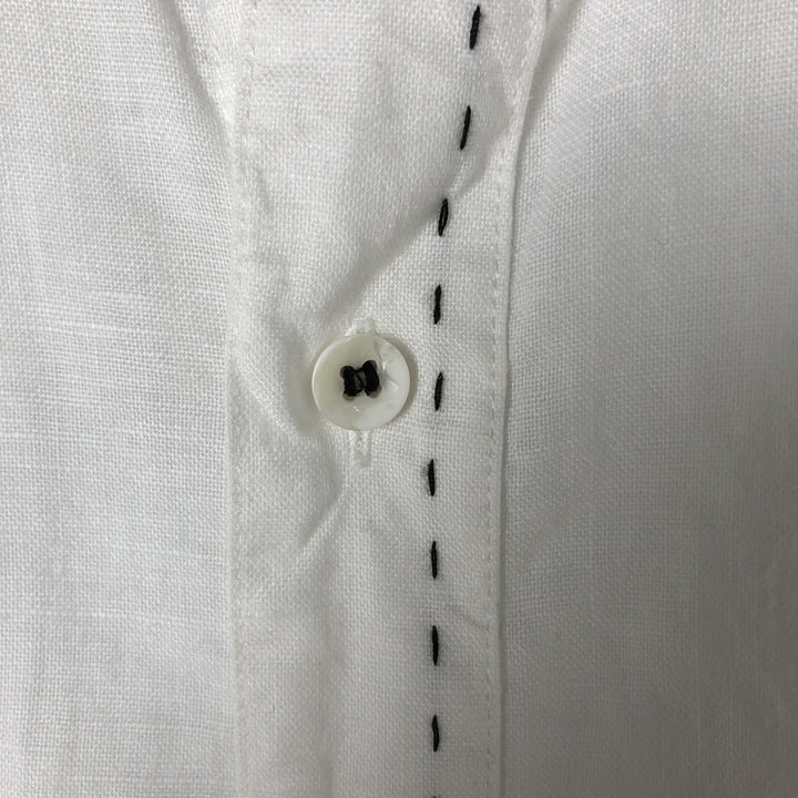 Cristian Lagares Hidden Button Down Short Sleeve Mexican Shirt Cuban Shirt Box Shirt Men's M unclear white type Vintage Second Hand