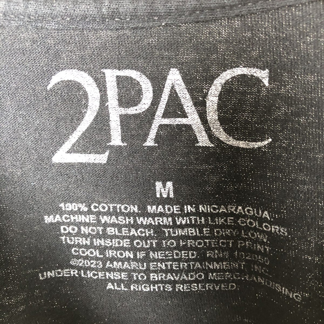 2pac Rap T-shirt, Men's M size cotton black type Vintage Second Hand