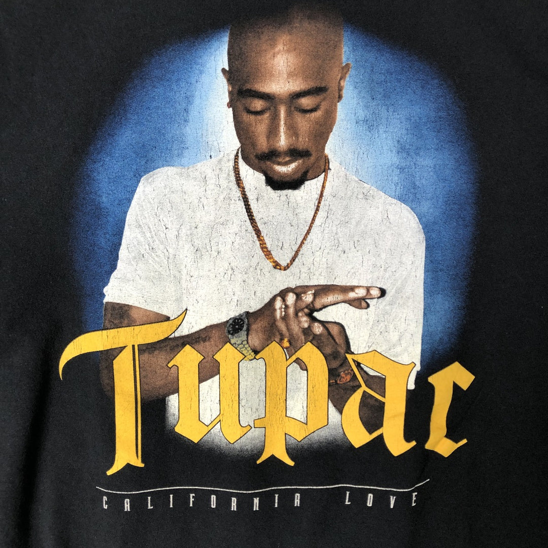 2pac Rap T-shirt, Men's M size cotton black type Vintage Second Hand