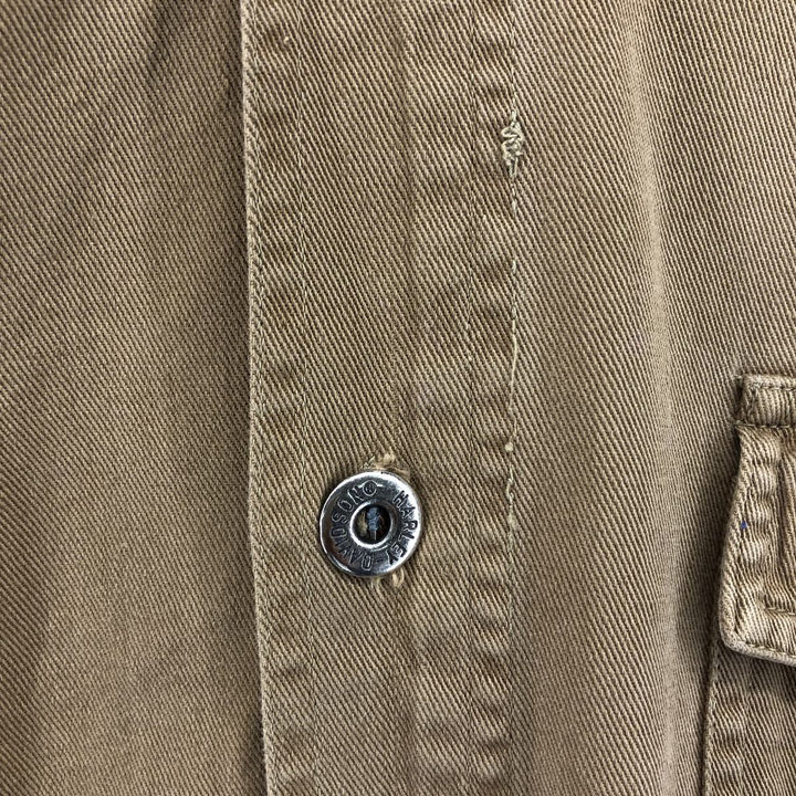 Harley-Davidson Long Sleeve Work Shirt, Men's Size S cotton beige type brown Vintage Second Hand