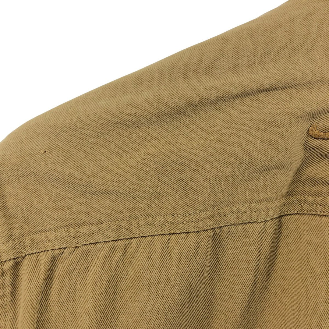 Harley-Davidson Long Sleeve Work Shirt, Men's Size S cotton beige type brown Vintage Second Hand