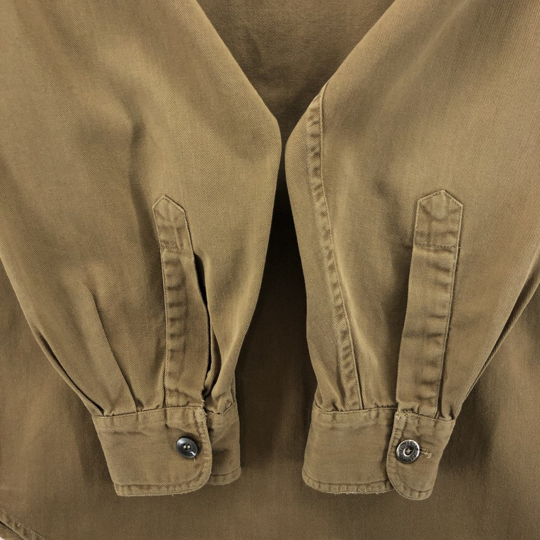 Harley-Davidson Long Sleeve Work Shirt, Men's Size S cotton beige type brown Vintage Second Hand