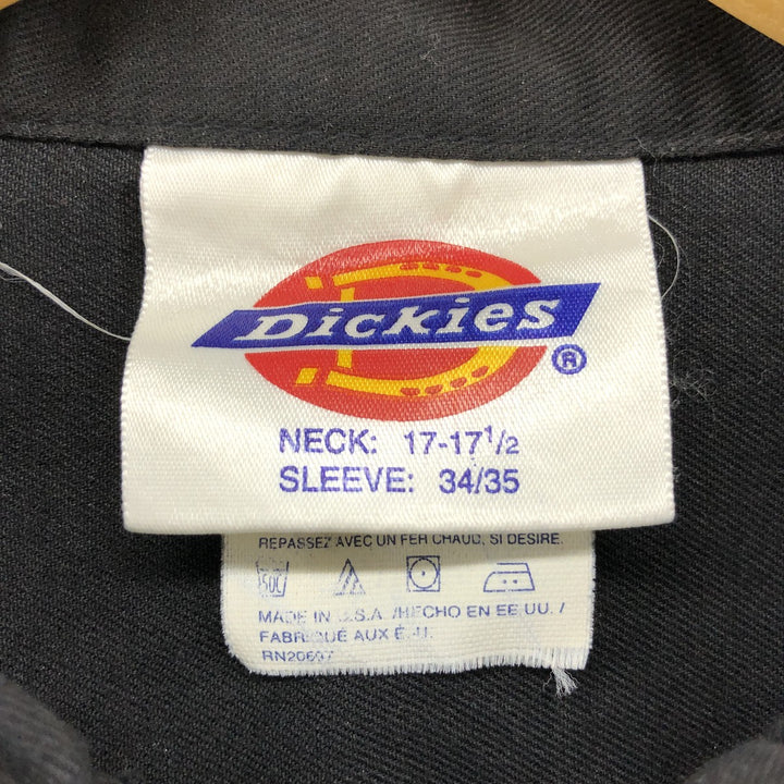 90'S Dickies Long Sleeve Work Shirt Box Shirt Made in USA Men's XL Vintage polyester black type Vintage Second Hand