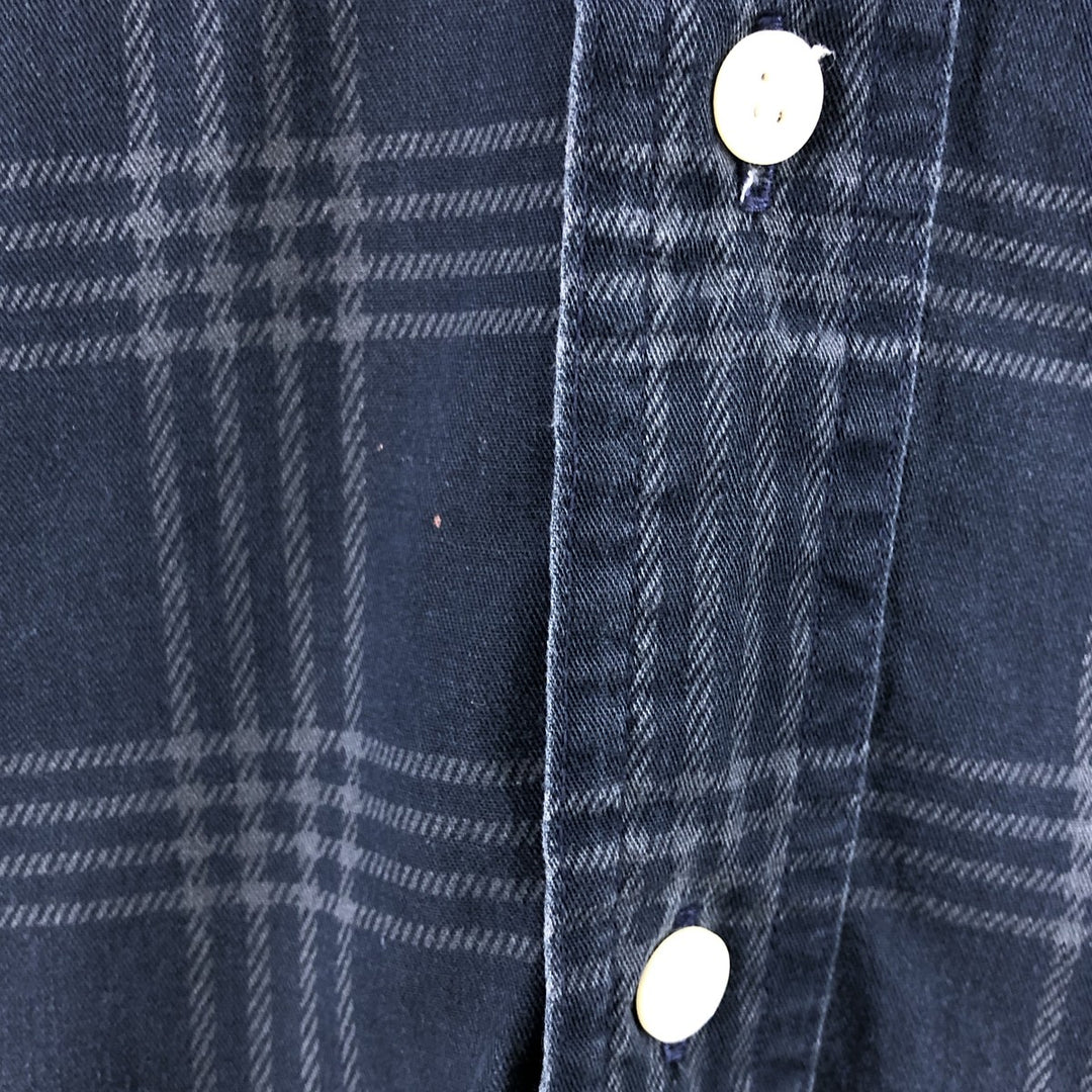 Ralph Lauren CHAPS short sleeve button down check shirt men's size L cotton navy blue type Vintage Second Hand