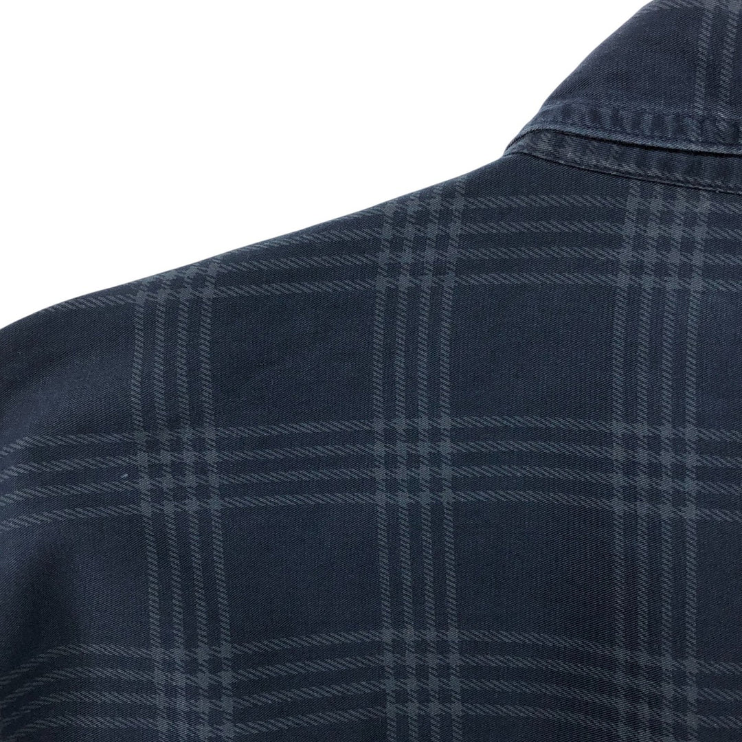 Ralph Lauren CHAPS short sleeve button down check shirt men's size L cotton navy blue type Vintage Second Hand