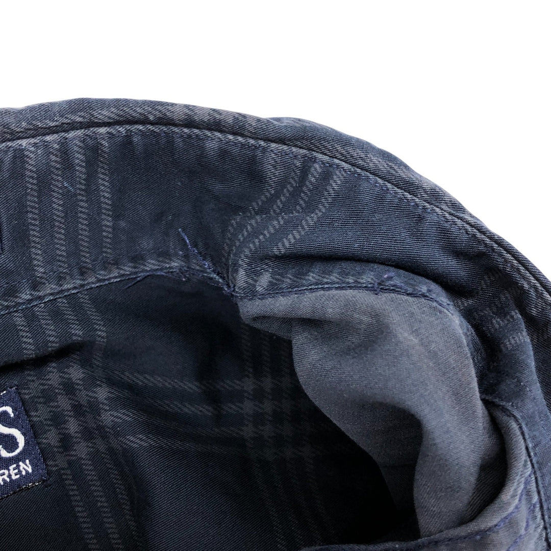 Ralph Lauren CHAPS short sleeve button down check shirt men's size L cotton navy blue type Vintage Second Hand