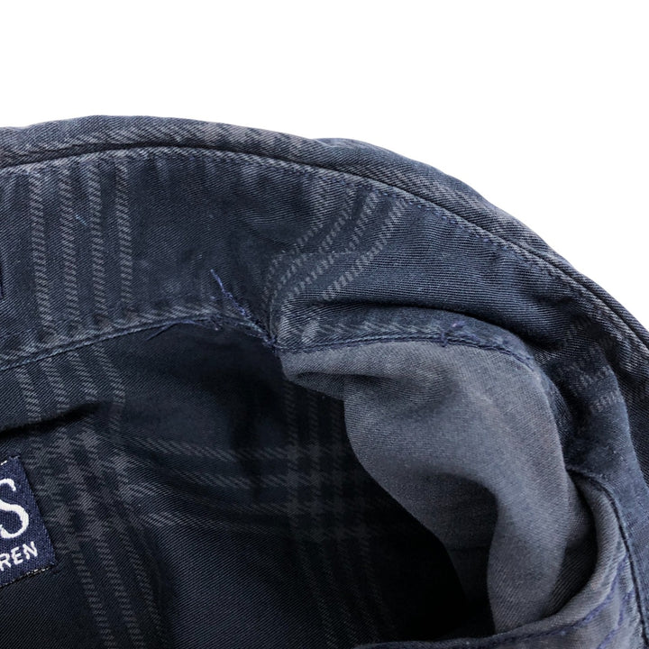 Ralph Lauren CHAPS short sleeve button down check shirt men's size L cotton navy blue type Vintage Second Hand