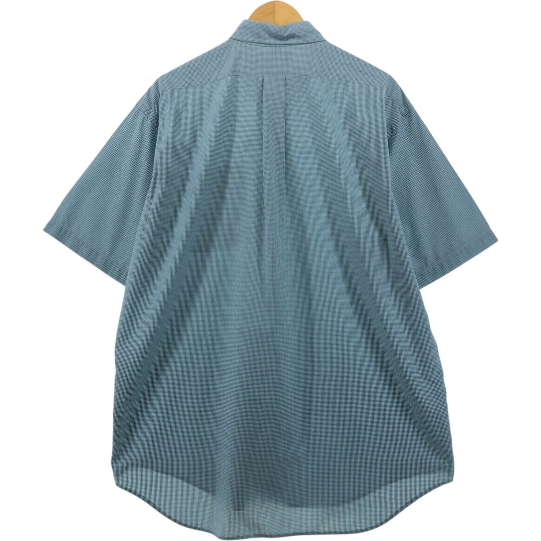 Ralph Lauren BLAKE short sleeve button down check shirt, men's size L cotton Blue type light blue Vintage Second Hand