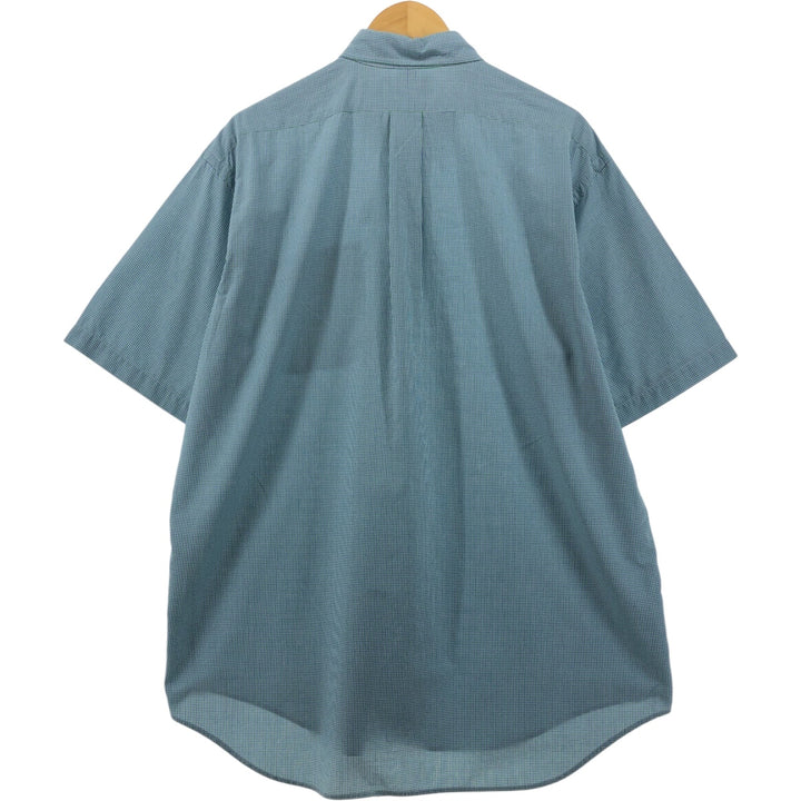 Ralph Lauren BLAKE short sleeve button down check shirt, men's size L cotton Blue type light blue Vintage Second Hand
