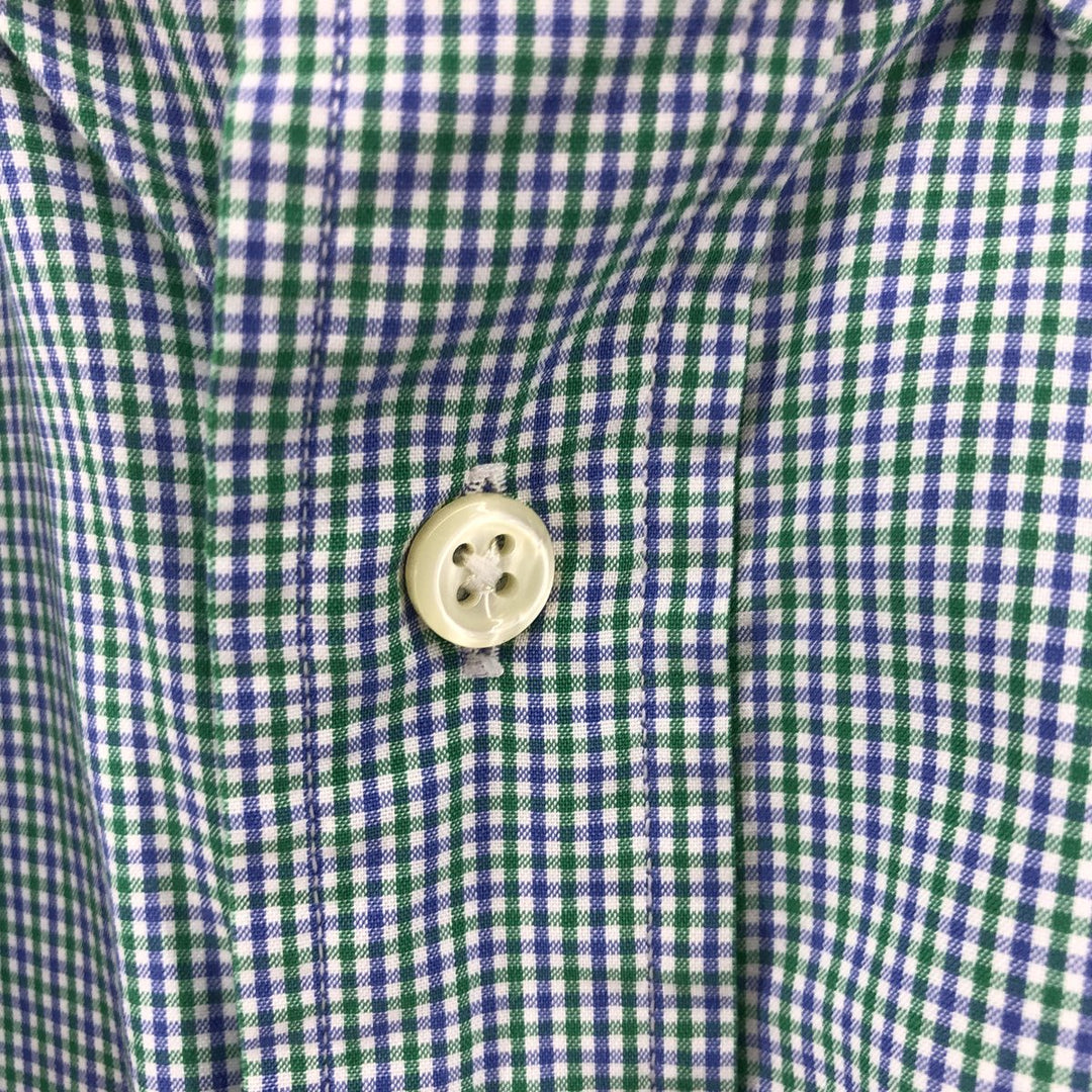 Ralph Lauren BLAKE short sleeve button down check shirt, men's size L cotton Blue type light blue Vintage Second Hand