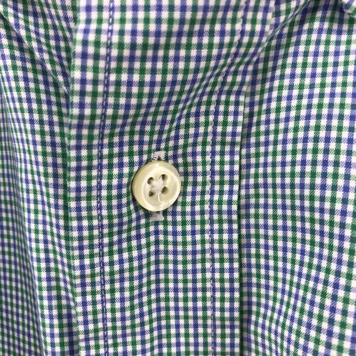Ralph Lauren BLAKE short sleeve button down check shirt, men's size L cotton Blue type light blue Vintage Second Hand
