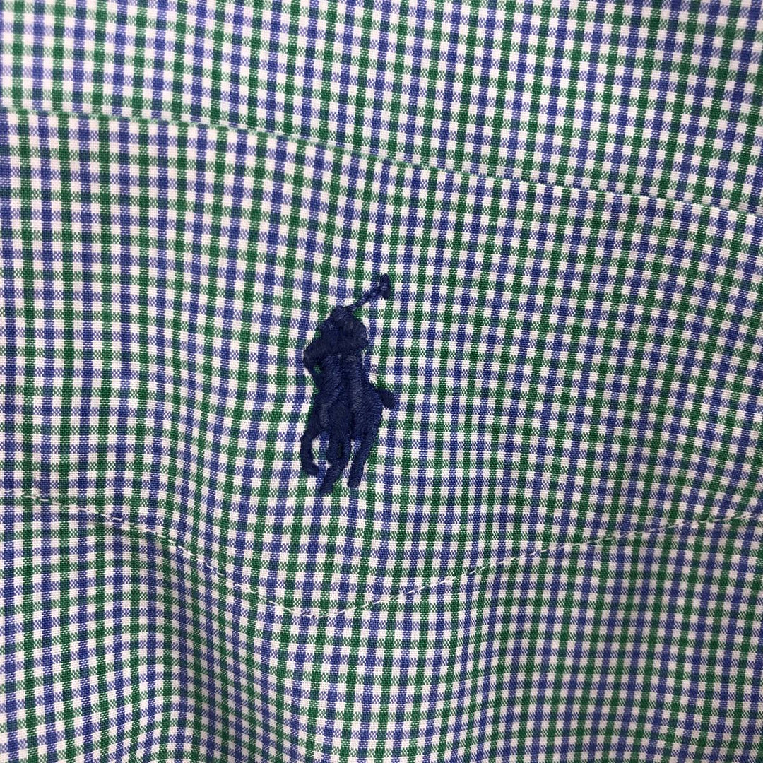 Ralph Lauren BLAKE short sleeve button down check shirt, men's size L cotton Blue type light blue Vintage Second Hand