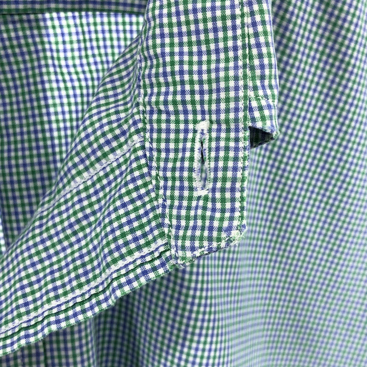 Ralph Lauren BLAKE short sleeve button down check shirt, men's size L cotton Blue type light blue Vintage Second Hand