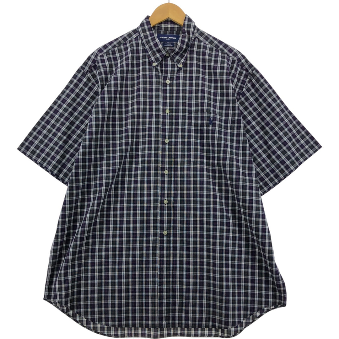 Ralph Lauren RALPH LAUREN GOLF TILDEN short sleeve button down check shirt men's XL equivalent cotton navy blue type Vintage Second Hand