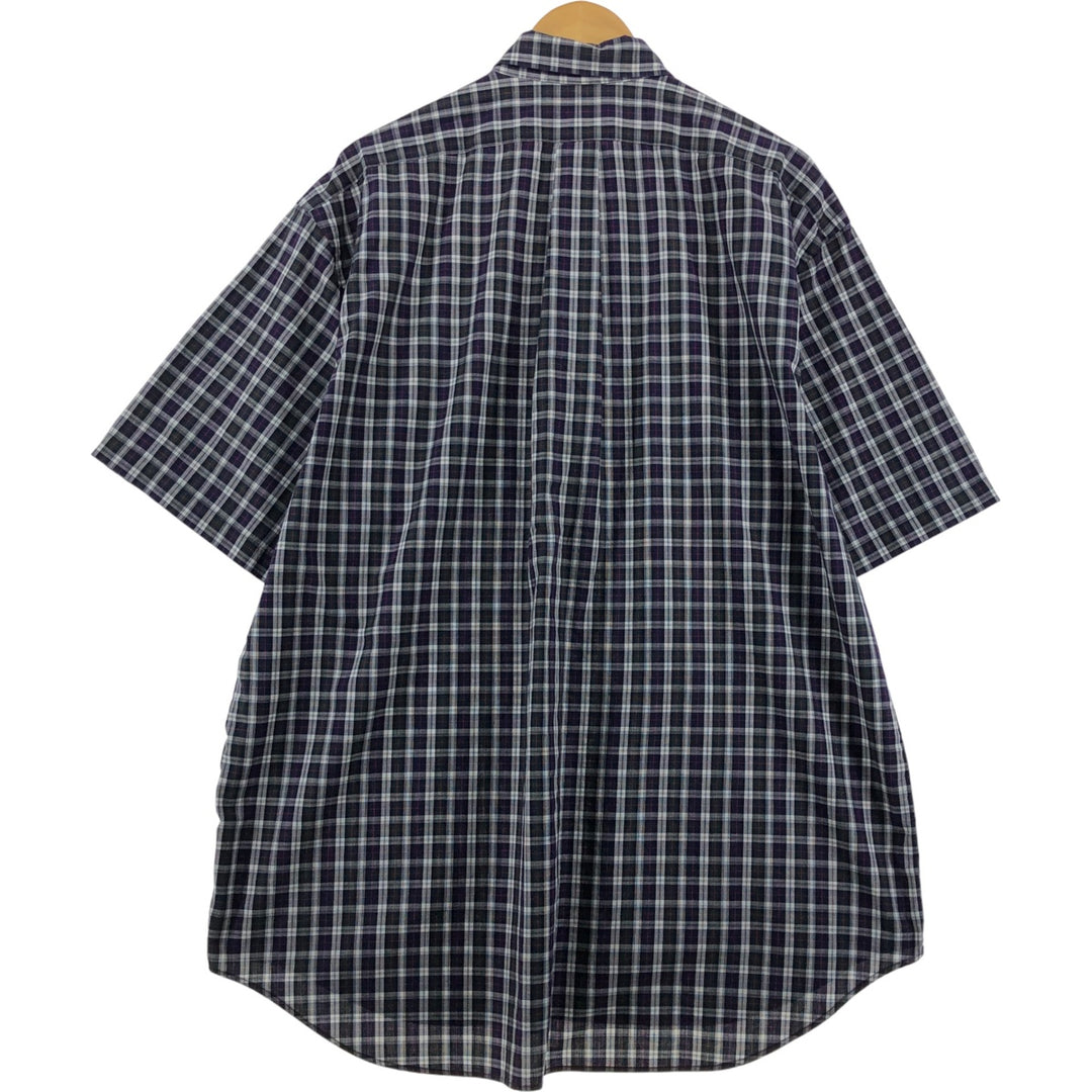 Ralph Lauren RALPH LAUREN GOLF TILDEN short sleeve button down check shirt men's XL equivalent cotton navy blue type Vintage Second Hand