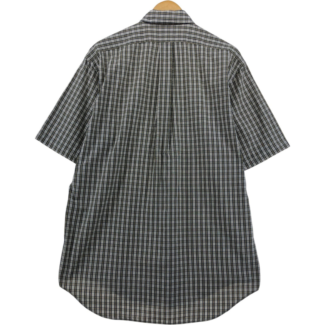 Ralph Lauren BLAKE short sleeve button down check shirt, men's size M cotton pale white type Vintage Second Hand