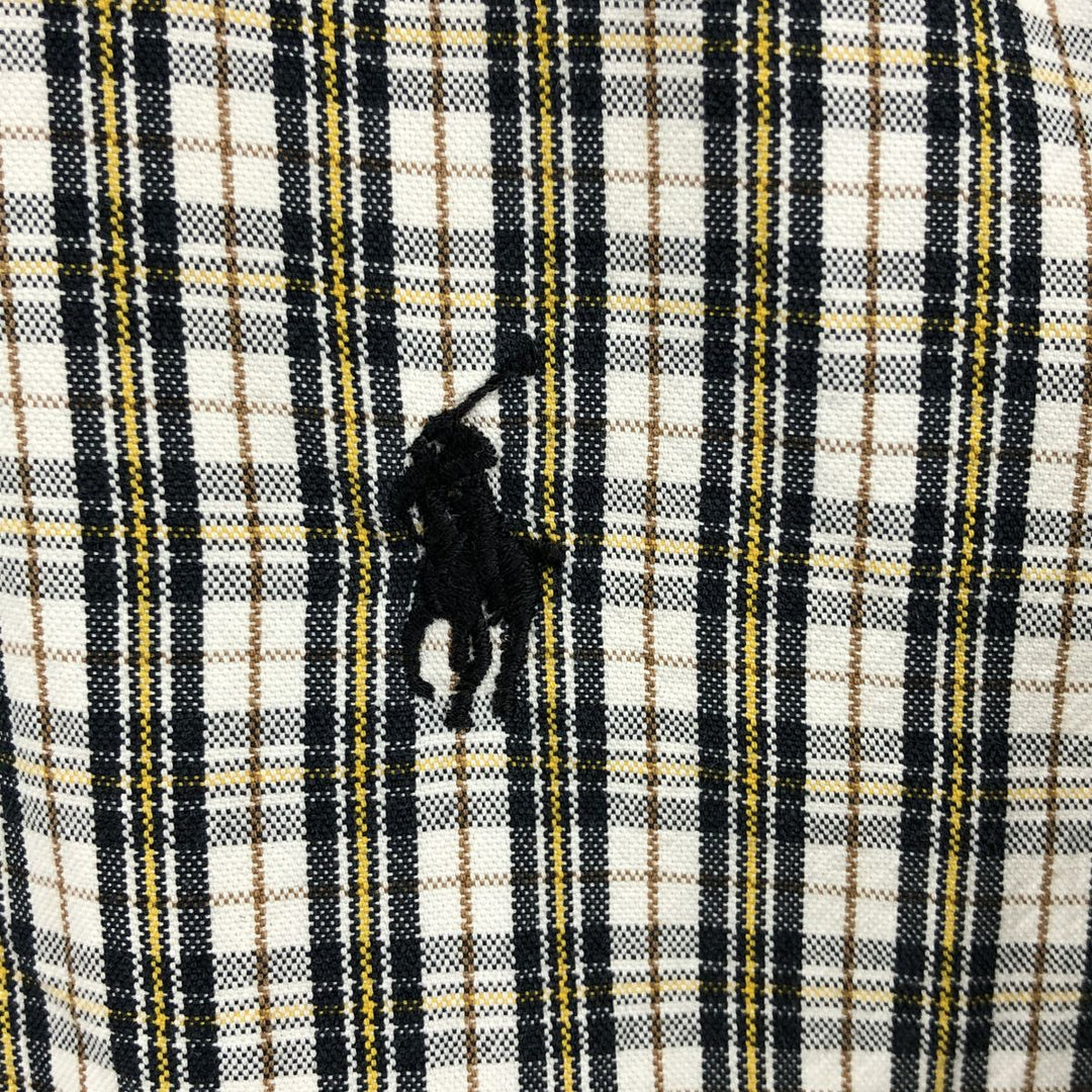 Ralph Lauren BLAKE short sleeve button down check shirt, men's size M cotton pale white type Vintage Second Hand