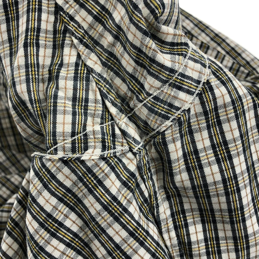 Ralph Lauren BLAKE short sleeve button down check shirt, men's size M cotton pale white type Vintage Second Hand