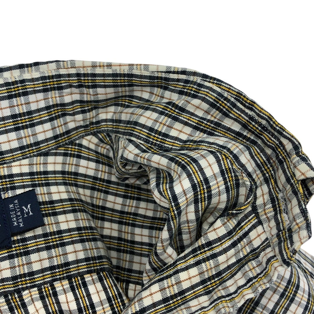 Ralph Lauren BLAKE short sleeve button down check shirt, men's size M cotton pale white type Vintage Second Hand