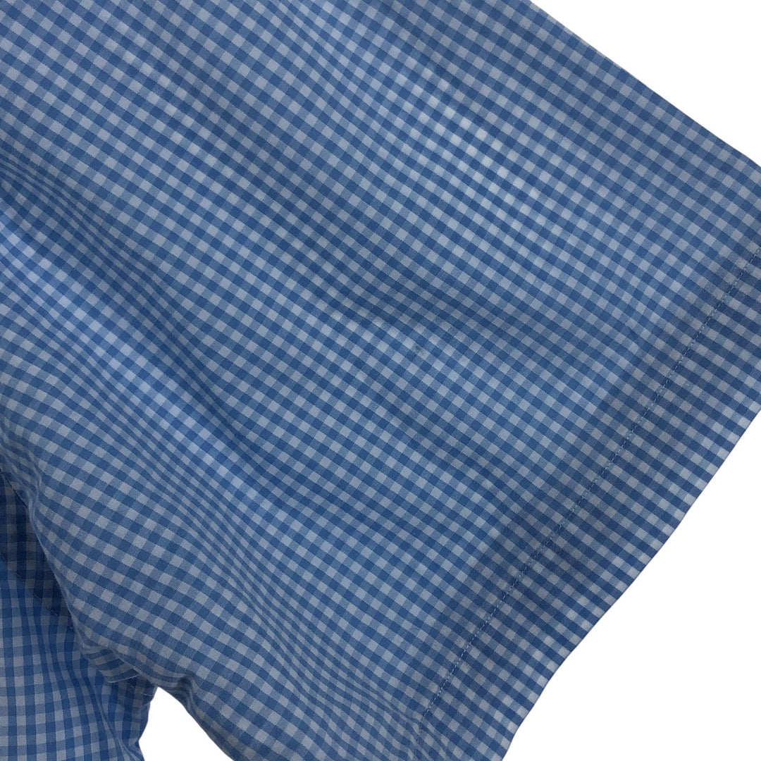 Ralph Lauren MARLOWE Gingham Check Short Sleeve Button Down Check Shirt Men's L size cotton Blue type light blue Vintage Second Hand