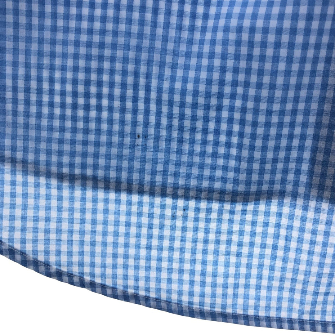 Ralph Lauren MARLOWE Gingham Check Short Sleeve Button Down Check Shirt Men's L size cotton Blue type light blue Vintage Second Hand