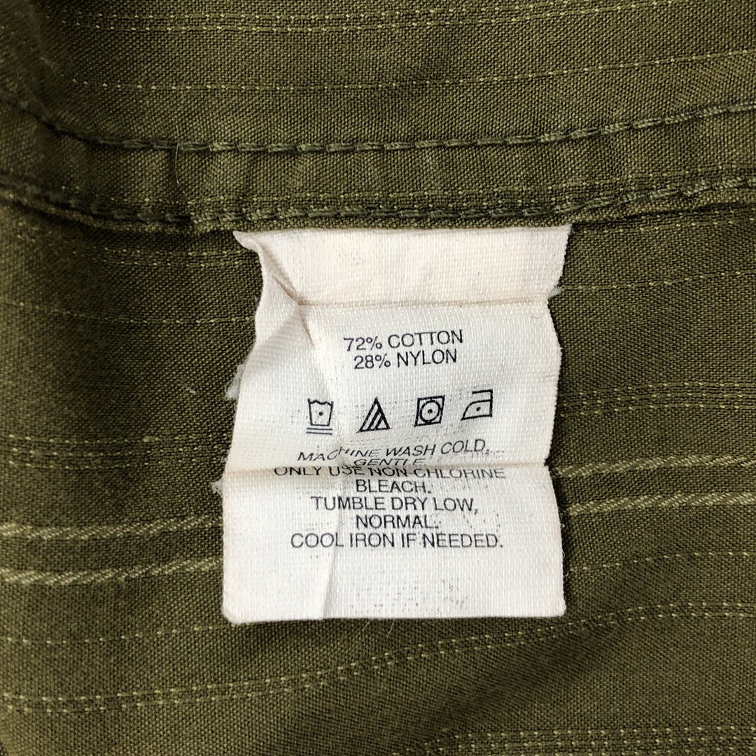 Oakley ORKLEY Short Sleeve Button Down Striped Shirt Men's L size cotton Khaki type sage green Vintage Second Hand