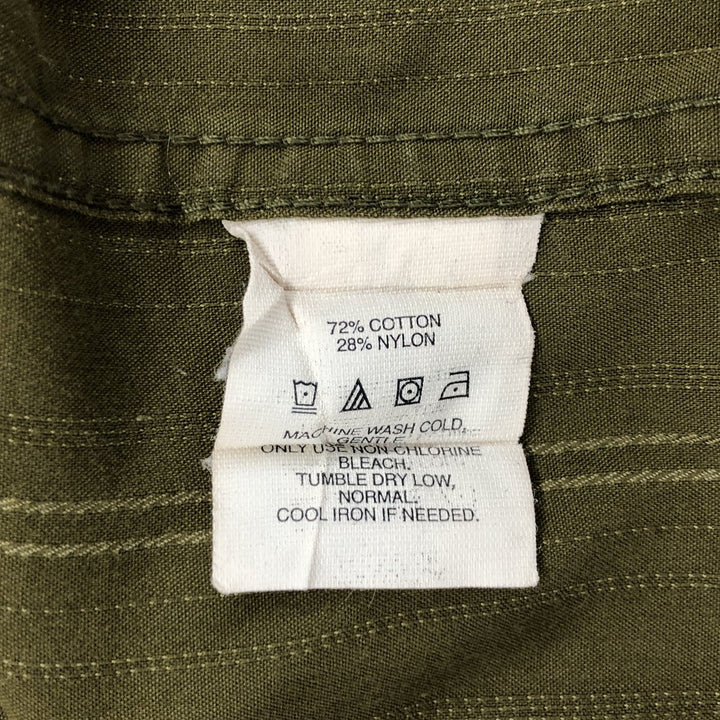Oakley ORKLEY Short Sleeve Button Down Striped Shirt Men's L size cotton Khaki type sage green Vintage Second Hand