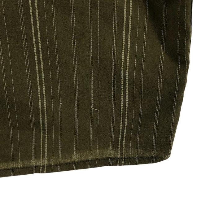 Oakley ORKLEY Short Sleeve Button Down Striped Shirt Men's L size cotton Khaki type sage green Vintage Second Hand