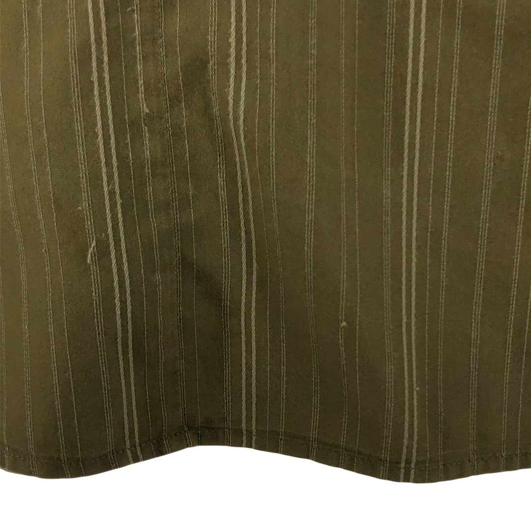 Oakley ORKLEY Short Sleeve Button Down Striped Shirt Men's L size cotton Khaki type sage green Vintage Second Hand