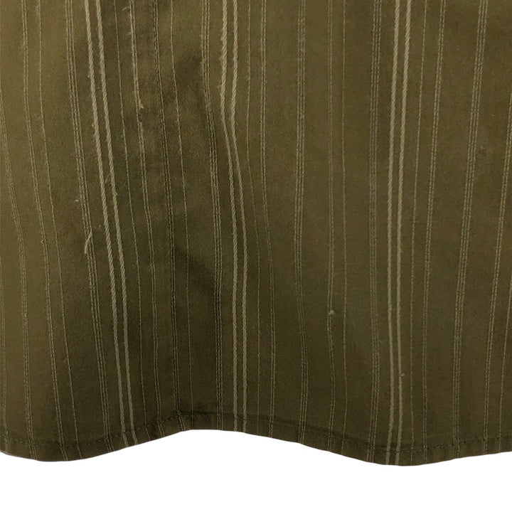 Oakley ORKLEY Short Sleeve Button Down Striped Shirt Men's L size cotton Khaki type sage green Vintage Second Hand