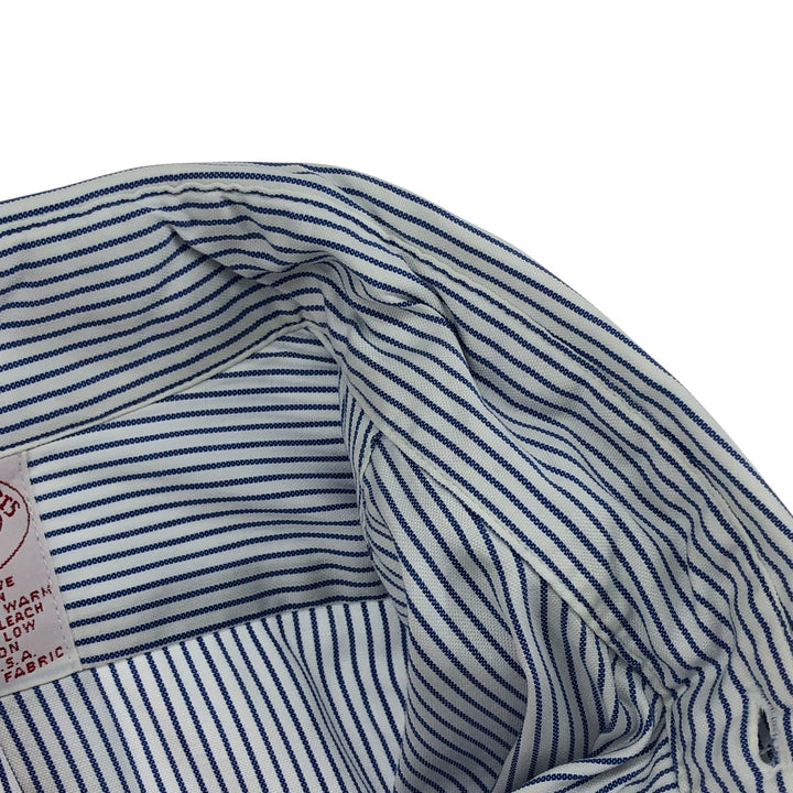 Brooks Brothers Est.1818 Short Sleeve Button-Down Striped Shirt Made in USA Men's M cotton blue type Vintage Second Hand