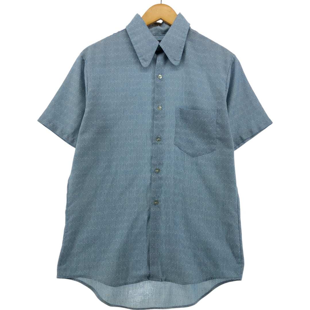 70'S JCPenney Towncraft short sleeve button down striped shirt, men's size M, vintage cotton Blue type light blue Vintage Second Hand
