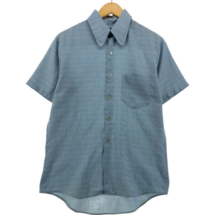 70'S JCPenney Towncraft short sleeve button down striped shirt, men's size M, vintage cotton Blue type light blue Vintage Second Hand