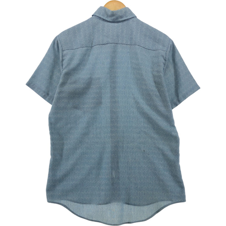 70'S JCPenney Towncraft short sleeve button down striped shirt, men's size M, vintage cotton Blue type light blue Vintage Second Hand