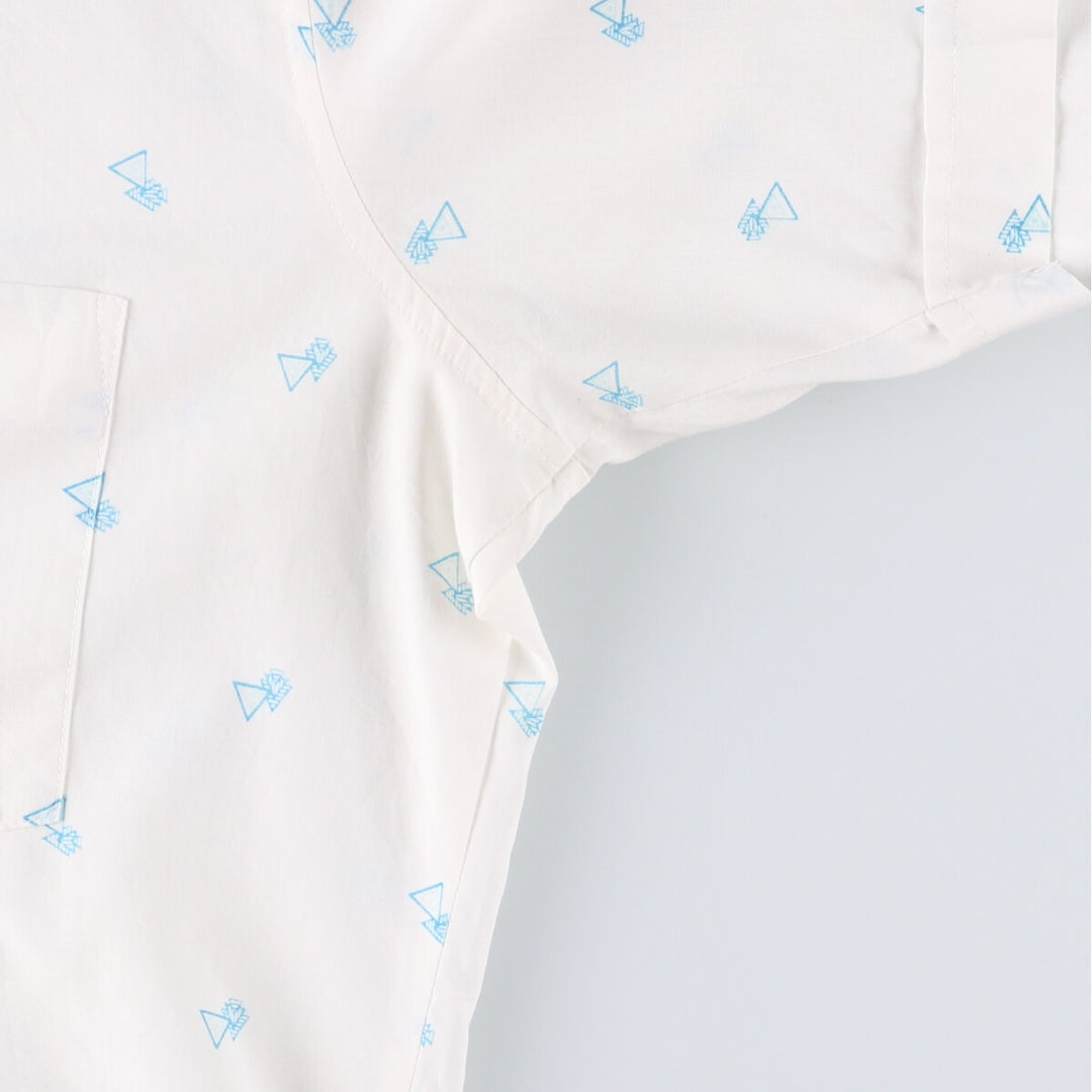 VAN HEUSEN all-over print short-sleeve polycotton shirt, men's size L polyester white type Vintage Second Hand