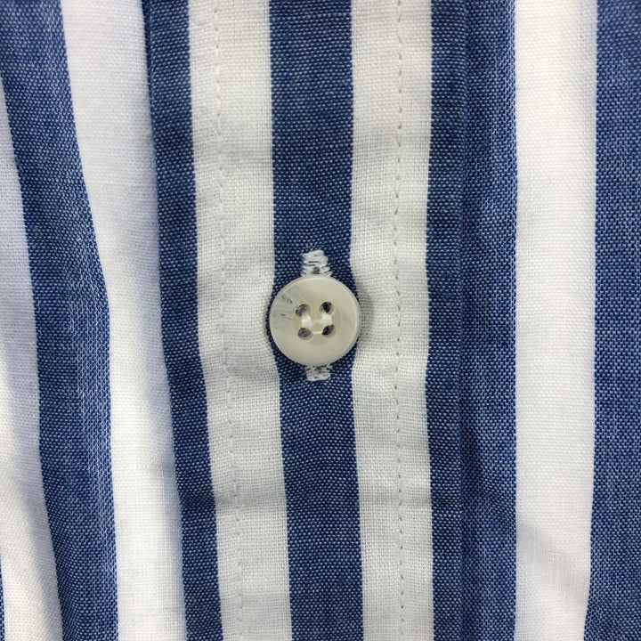 NORTHWEST Short Sleeve Cotton Striped Shirt Box Shirt Men's XL Size cotton blue type Vintage Second Hand