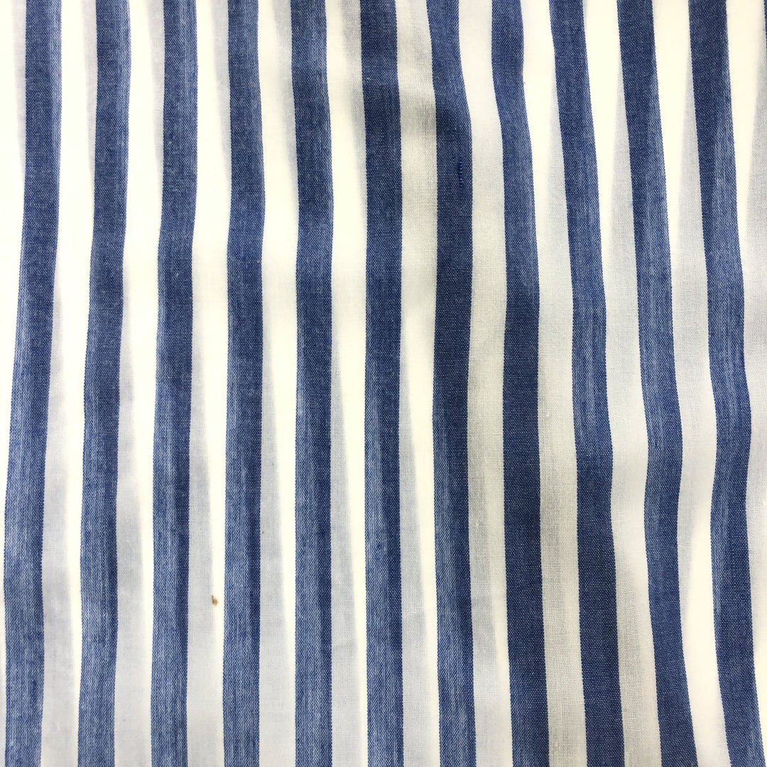 NORTHWEST Short Sleeve Cotton Striped Shirt Box Shirt Men's XL Size cotton blue type Vintage Second Hand