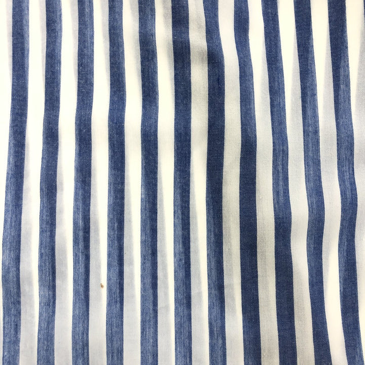 NORTHWEST Short Sleeve Cotton Striped Shirt Box Shirt Men's XL Size cotton blue type Vintage Second Hand
