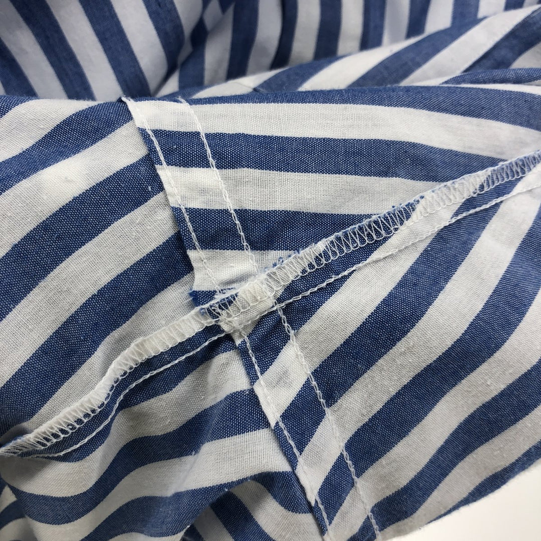 NORTHWEST Short Sleeve Cotton Striped Shirt Box Shirt Men's XL Size cotton blue type Vintage Second Hand