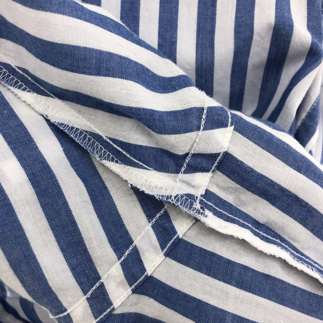 NORTHWEST Short Sleeve Cotton Striped Shirt Box Shirt Men's XL Size cotton blue type Vintage Second Hand