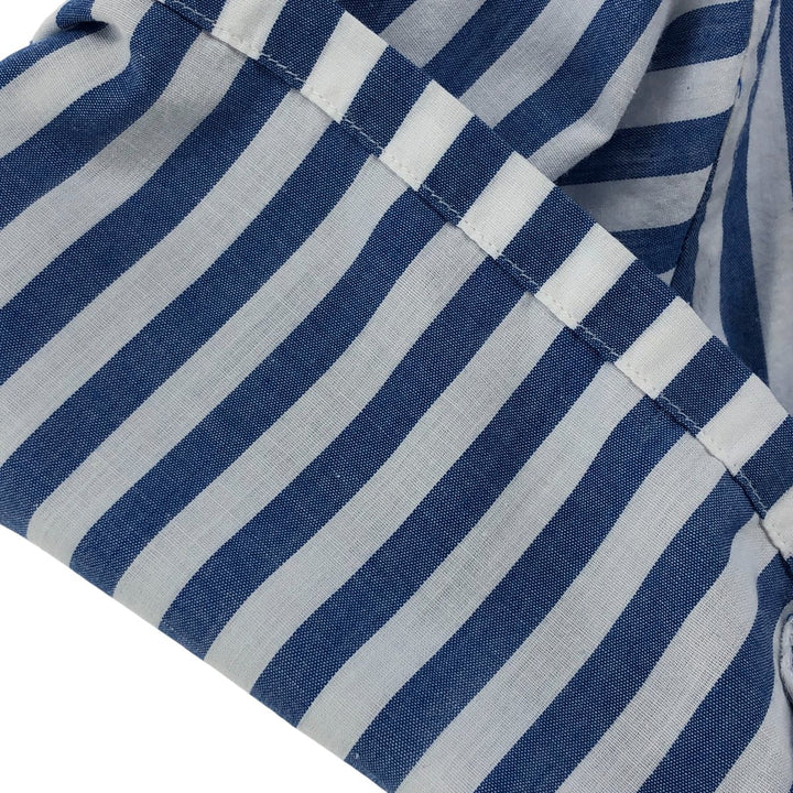 NORTHWEST Short Sleeve Cotton Striped Shirt Box Shirt Men's XL Size cotton blue type Vintage Second Hand